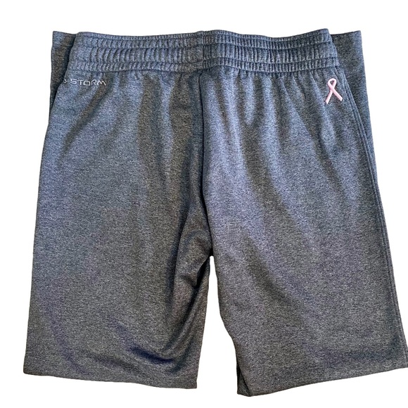 UA Storm Twist Fleece Semi Fitted Breast Cancer Straight Leg Gray Track Pant S - Picture 3 of 8